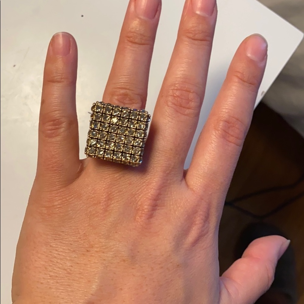 Lia Sophia “diamond” cube ring